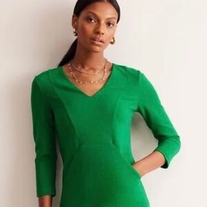 Boden Bronte Ottoman Dress Emerald Green Women's Dress Size 10 and Size 12